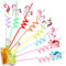 Lot de 8 pailles pour enfants, réutilisables, motif de licorne, pailles colorées en plastique, pour la décoration de fête d'anniversaire d'enfant (licorne, 8 pièces)