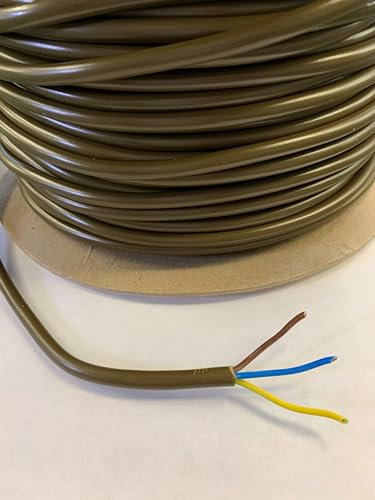 3 Core Gold Bronze Brass Table Lamp Flex Cable Lighting 0.5mm 2183Y Per Metre (2 Metre)