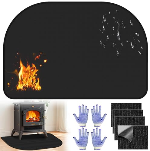 WDZGX Feuerschutzmatte Kamin Bodenplatte Kaminmatt Backofen Matte Schutz | Boden Feuerfeste Kaminmatte Hitzeschutzmatte Hitzebeständige Unterlage Funkenschutzplatte Grillmatte für Gasgrill BBQ Camping