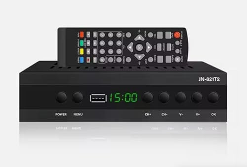 SQUADO Decoder Digitale Terrestre DVB-T2, Ricevitore HD 1080p con Registratore USB, Sintonizzatore TDT HD, Telecomando, HDMI, Display LED