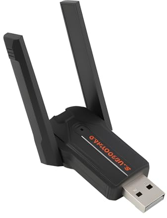 Bluetooth 6.0 Adapter, Bluetooth 6.0 Adapter USB Dongle für PC, USB Bluetooth Dongle mit Dual Antenne, große Reichweite, niedrige Latenz, kompatibel mit 11 10 8.1, USB Bluetooth Adapter