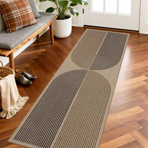 TUKDAK Weben Teppich Läufer Flur rutschfest 60x180cm, Waschbar Küchenteppich, Flurläufer Modern, Teppichläufer, Küchenläufer, Flur Teppich, Flurteppich für Küche, Eingang, Wohnzimmer, Korridor