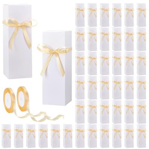 PH PandaHall 30pcs Tumbler Gift Boxes 8x8x25cm Tuck Top Kraft Paper Boxes with Ribbon Drinking Cup Glass Jar Packaging Box for 12oz 20oz 30oz Skinny Sublimation Tumblers Exhibition Christmas Packaging