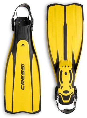 Cressi Pro Light Open Heel Tauchen Flossen, Schwarz/Gelb, S/M (40/41)