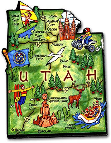 ARTWOOD MAGNET - UTAH STATE MAP by Classic Magnets