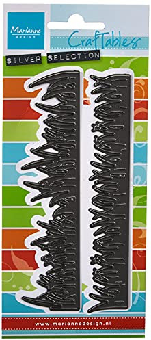 Marianne Design MDCR1355 Craftables Gras - Stanzschablone und Prägeschablone für die Kartengestaltung/Scrapbooking, Metall, grau, 17 x 13 x 0.2 cm