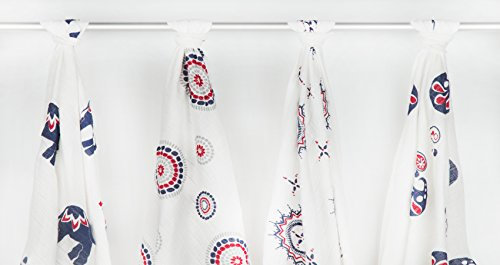 EMI&SAM Mullwindel Spucktuch Schmusetuch Stilltuch BAMBUS 90x90cm MOTIV #702 (I - Sterne Blau)