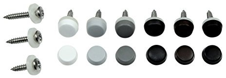 SN-TEC Fensterbankschrauben Rostfrei Edelstahl mit Dichtscheibe und Abdeckkappe (50 Stück) Länge 16 bis 22mm, Weiß/Schwarz/Hellgrau/Dunkelgrau/Braun/Anthrazit (Länge: 22mm, Braun)