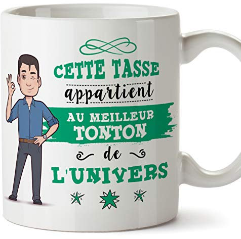 Mugffins Tonton Mug/Tasse Oncle de l'univers - Tasse Originale/Cadeau Anniversaire/Future Tonton. Céramique 350 ML