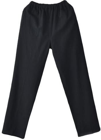 G-LIKE Herren Damen Haremshose Aladinhose - Chinesisch Retro Stil Weite Beine Yogahose Pilates Kampfsport Kung Fu Tai Chi Thailändisch Freizeit Knickerbocker Ausgeleiert Training Hose (Schwarz, L)