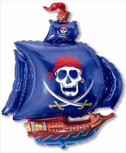 Toyland® 81 cm (32) blauer Piratenschiff-Superform-Folienballon