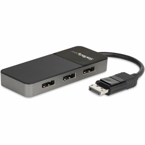 StarTech.com Répartiteur DisplayPort 1.4 à 3 ports, Adaptateur Multi-Moniteur DisplayPort vers 3x DP, Hub MST Triple pour Ordinateur 4K, Alimentation par Bus USB - Windows Uniquement (MST14DP123DP)