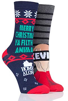 SockShop Herren und Damen Home Alone Merry Christmas Ya Filthy Animal Baumwollsocken Packung mit 2 Gemischt 37-42