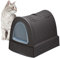 Katzentoilette Haubentoilette mit Schublade Tragegriff Staufach Kohlefilter schwarz