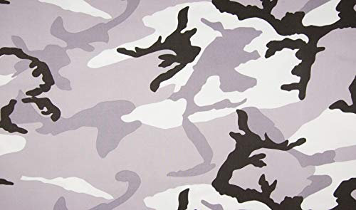 FABRICS-CITY GRAU/WEIß 50X150CM WINTER CAMOUFLAGE 100% BAUMWOLLE STOFF STOFFE, 3529 (Grau/Weiß)