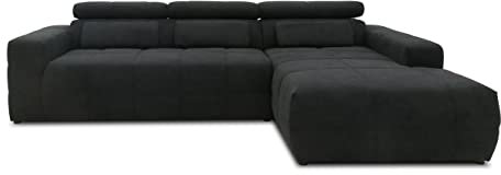 DOMO. collection Ecksofa Brandon, Sofa mit Rückenfunktion in L-Form, Polsterecke, Eckgarnitur 285 x 175 x 98 cm (BxTxH), schwarz
