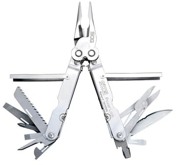 SOG Unisex – Erwachsene S60 PowerLock Scissors Multitool, Silber, 0
