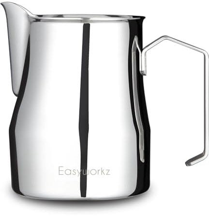 Easyworkz Milchaufschäumkrug aus Edelstahl 450ml Espresso Dampfkrug Milchkännchen Kaffee Schaumkrug Milchkrug Tasse Cappuccino Latte Art Tasse