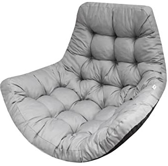 PillowPrim Hängesessel Kissen, Auflage für Polyrattan/Rattan Hängeschaukel, Polster, Hängekorb, Schaukel Korb, Schaukelkissen Rückenkissen in der Farbe Asche