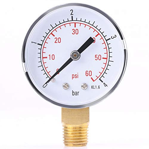 1 STÜCK Mini Manometer, Druckmesser Barometer Meter Vakuum Manometer für Kraftstoff Luft Öl Wasser 0 4bar / 0 60psi NPT