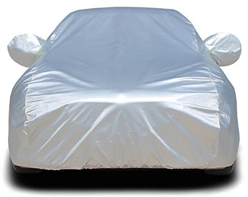 Congxy Funda para Coche Exterior Impermeable para Renault Scenic Koleos Laguna Megane Latitude Logan Sanddero Duster Kadjar Clio Espace Accesorios Coche Interior(Plumero,Algodón Plateado)