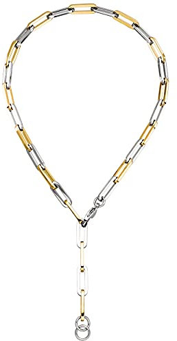 Jobo Damen-Y-Halskette Edelstahl Bicolor-Optik 47 cm