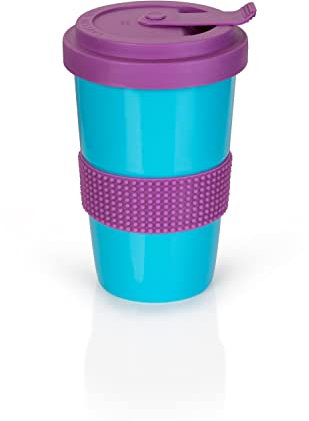 Mahlwerck Kaffeebecher to go aus Porzellan, Thermobecher, Isolierbecher, Coffeetogo Becher, auslaufsicherer Deckel BPA-Frei, 400 ml, glossy Paradise Blue, Blau