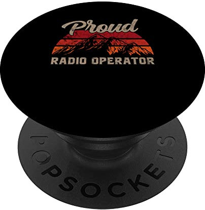 Funny Radio Operator Superhero Vintage Men Dad PopSockets mit austauschbarem PopGrip