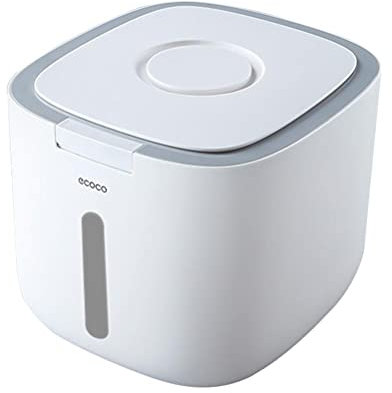 TOPINCN Luftdichter Reis Aufbewahrungsbehälter, Reisbox Kunststoff Versiegelter Reisspender Eimer Lebensmittel Aufbewahrungsbehälter Aufsatz Organizer Glas für Reis (10L grau)