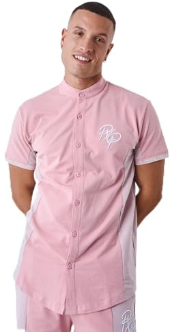 Project X Paris Chemise Col Mao Bicolore Rose dragée M