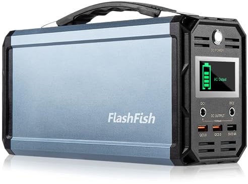 Tragbarer Powerstation 300W,222Wh Solargenerator mit DC AC USB,60000mAh Notstromaggregat Powerbank mit Steckdose für Reisen,Camping und Notfälle