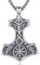Mjolnir Halskette Wikinger Schmuck für Herren 925 Sterling Silber Wikinger Thors Hammer Kette mit Rabe Thors Hammer Anhänger Nodischer Wikinger Amulett Geschenk für Männer Frauen (D-Thors Hammer)