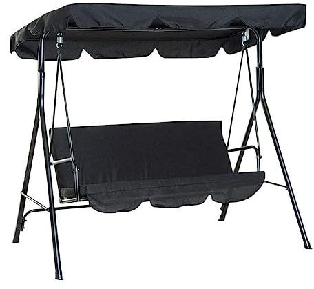FUBESK Canopy Swing Chair Cover - Garden Swing Seat Bed Porch Hammock Cover for Garden Outdoor 3-Person Metal Porch Swing Chair Bench Canopy -Only Ceiling Cover and Seat Cover