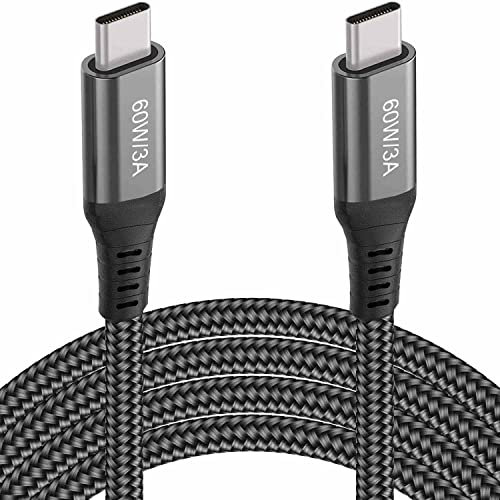 30FT USB-C to USB-C Cable 60W, Extra Long USB Type-C to Type-C Cable 2.0, USB C Charger Cable for iPhone 15,MacBook Pro 2020,iPad Air 5th,Galaxy S23 S22,Note 20,Pixel 7,Switch, USB-C Laptops and Phone