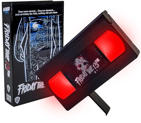 AAA Merchandise Friday The 13th Lamp - Jason VHS Retro Cassette Design - Colour Changing LED Light - Horror Movie Decor - Friday The 13th Gifts for Adults