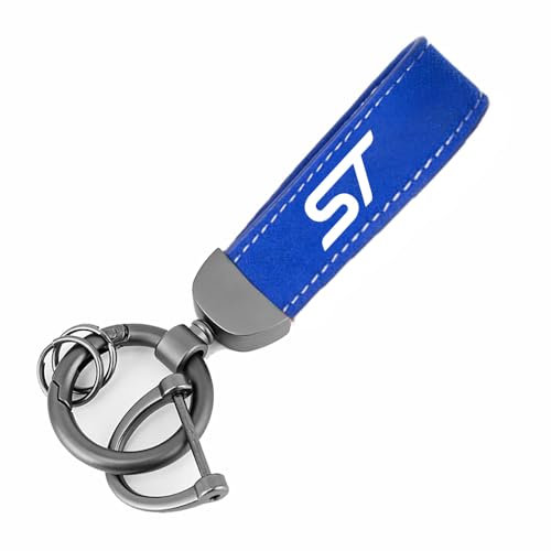 TrUkd Auto Schlüsselanhänger Leder Metall Kompatibel mit für Ford st LINE stline STLINE-A - Geschenk für Männer Frauen Autozubehör,S-C