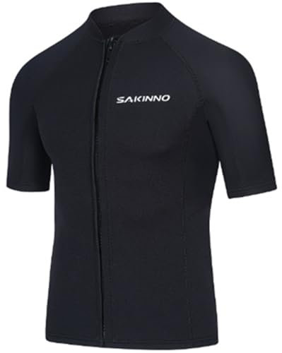 Wetsuit Top Men 2mm Wetsuit Jacket Neoprene Long Sleeve Diving Suit for Water Sport,Black,4XL
