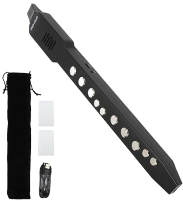 Electric Wind Instrument,10 Tones Rechargeable MIDI Connectivity Mini Digital Wind Instrument Rechargeable Wireless Electronic Wind Instrument for Student Black