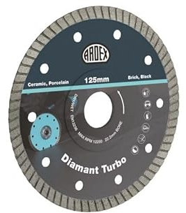 Ardex Diamant-Trennscheibe Turbo - Dm 125 mm mit verstärktem Kern - geignet für Beton, Keramik, Porzellan, Ziegel und Naturstein