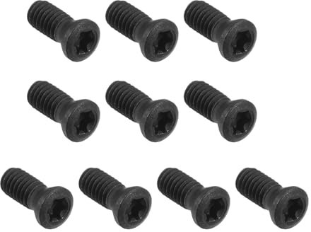 QUARKZMAN 10 Vis Torx M4 x 10mm en Acier Allié de Qualité 12,9 avec Clé T15 pour Remplacer Les Inserts en Carbure, Couleur Noire