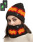 Heated Hat Women & Neck Warmer Scarf Set, 4000mAh Battery Pack, 3 Temperature Control (Black, Heated Hat & Neck Warmer Set)