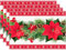 Weihnachten Platzsets, 4 Stück rotes Blumen Leinen Weihnachtstisch Tischset Weihnachtsbaum Glocken Druck, Esstisch Weihnachtsdekoration für Weihnachtstischdekoration Partydekoration (45 x 30 cm)