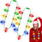 EKKONG Weihnachts Halskette LED,Glühbirnen Halskette,Weihnachtslichterkette Urlaubsparty Halskette,Weihnachten Halsketten mit 9 Glühbirnen und Stirnband Partyzubehör (Farbe B)