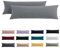 Beqnat Seitenschläferkissen Bezug 40x145 2er Set - Graue Kissenbezug 145x40 mit Reißverschluss 100% Mikrofaser Resistent und Hypoallergen Kopfkissenbezug für Seitenschläferkissen