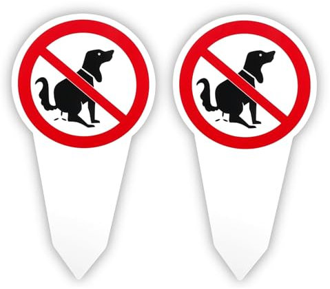 Xiciki 2 Stück Kein Hundeklo Schild,Steckschild 30 x 15 cm,Schild Hunde Kacken Verboten,Beidseitig Bedruckt,Hunde Verbotsschilder,Kein Hundeklo