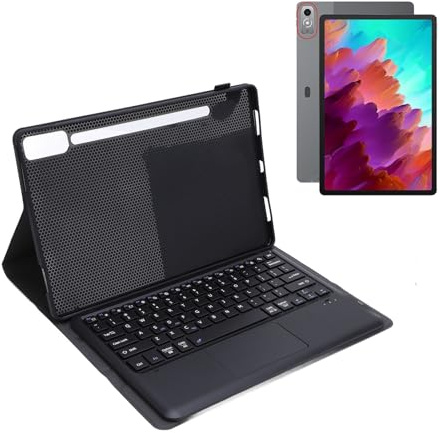 Lazmin112 Tablet-Tastaturhülle für Tab P12 12,7 Zoll Tablet, Schutzhülle mit Abnehmbarer Smart-Tastatur, Stifthalter, Tragbare Universal-Tablet-Tastaturhülle (Black)