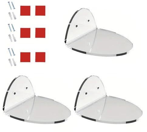 Hangsu Sturdy Clear Acrylics Wall Bracket Set For Baby Monitors And Security Cameras 3 Pieces Portable And Practical Mount Speakers Wall Mounted