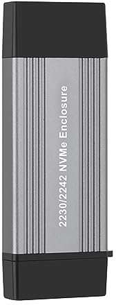 Jrifedptry 1 PZ NVME SSD Case M2 Adattatore NVME Alloggiamento Esterno PCIE NVME M/M+B Chiave a USB 3.1 10Gbps Supporta 2230 2242 M.2 SSD Box Grigio-Nero NVME Enclosure