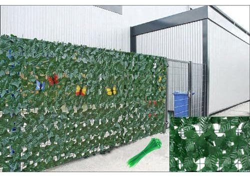 Künstliche Hecke Hecke Wanddekoration 1x2m/3.28 x 6.56ft,In verschiedenen Größen erhältlich，Efeu Sichtschutz Outdoor，Künstlicher Efeu Sichtschutz，Dunkelgrüne Sichtschutzhecke