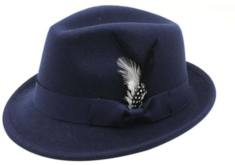 Trachtenhut Mit Feder, JägerKostüm Hut, Jägerhut Für Oktoberfest, Fedora Hut Trachtenhut Deutscher Hut Trachtenhut Oktoberfest, Oktoberfest Trachten Filzhut mit Feder Bierfest Deko (Navy, One Size)